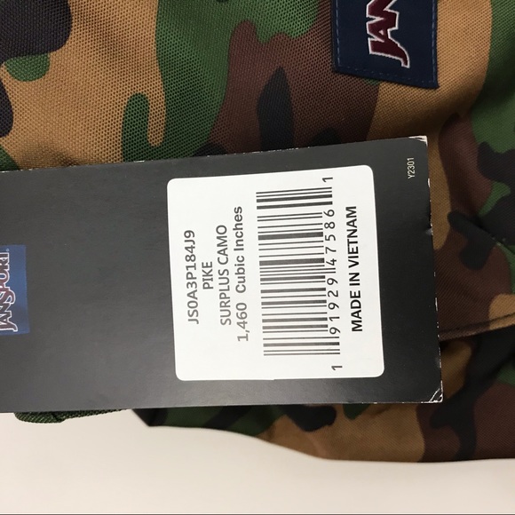 Jansport The Pike Backpack Surplus Camo NWT - Picture 7 of 12